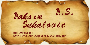 Maksim Šukalović vizit kartica